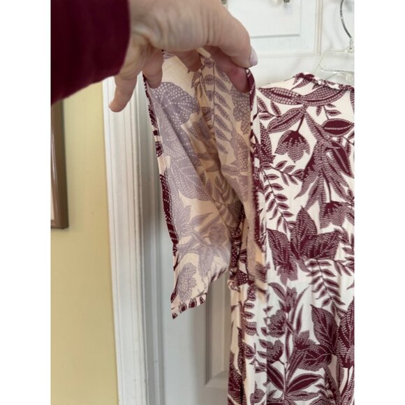 Soma Soft Jersey Caftan Midi Short Sleeve Tropical Dress Size Large NWT - Picture 14 of 15